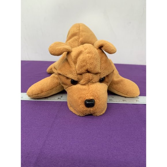 Fiesta Hound Dog Laying with Beanbag Legs 10 Inch Caramel Colored Vintage - Picture 2 of 11